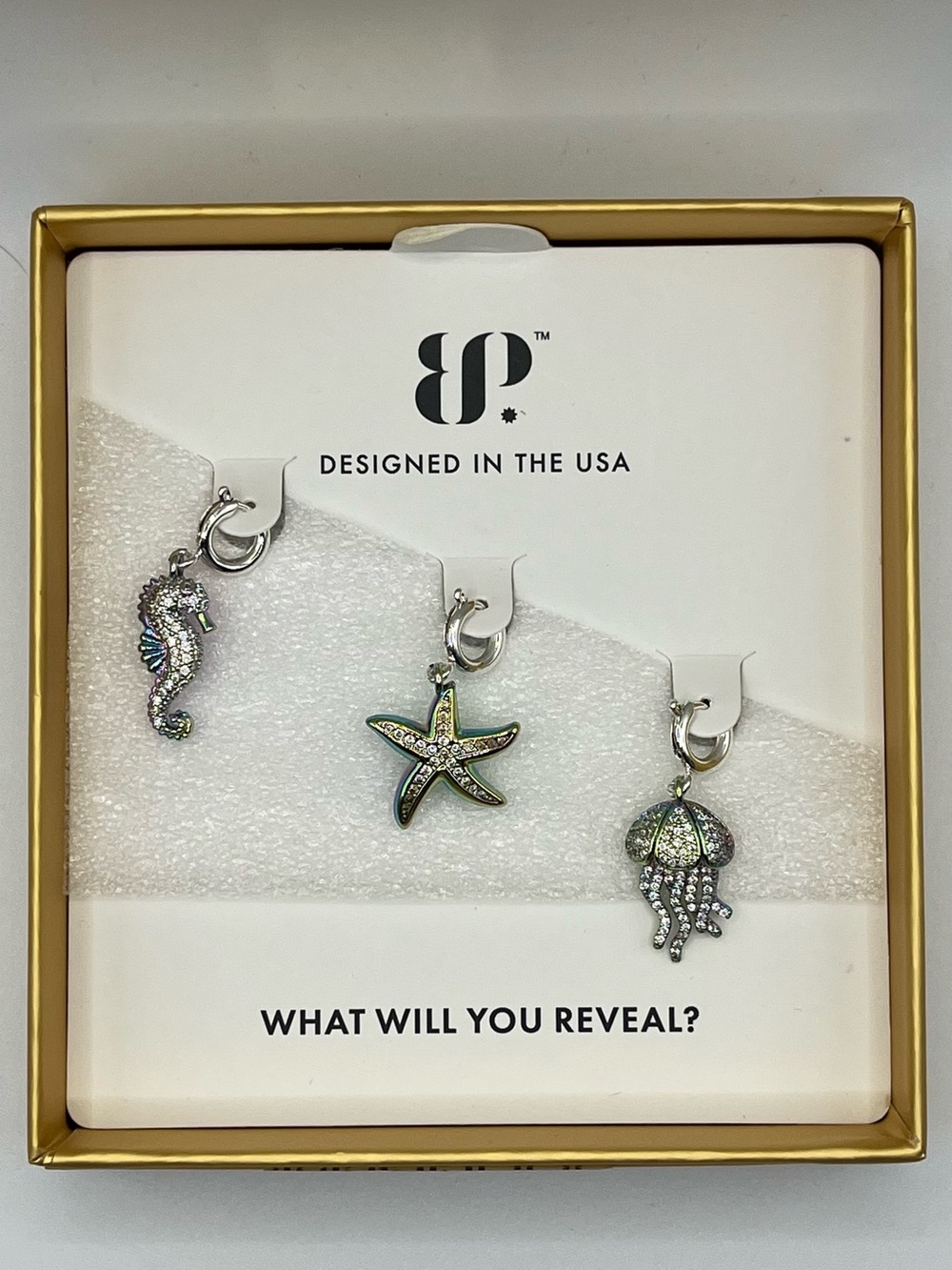 Sea Life Charm Set - Silver & Iridescent